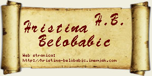 Hristina Belobabić vizit kartica